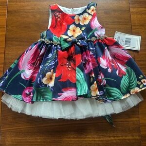 Floral Sleeveless Dress with Tulle Skirt